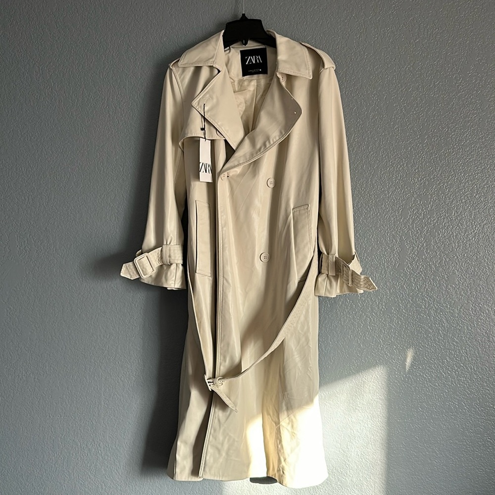 Zara faux leather trench coat